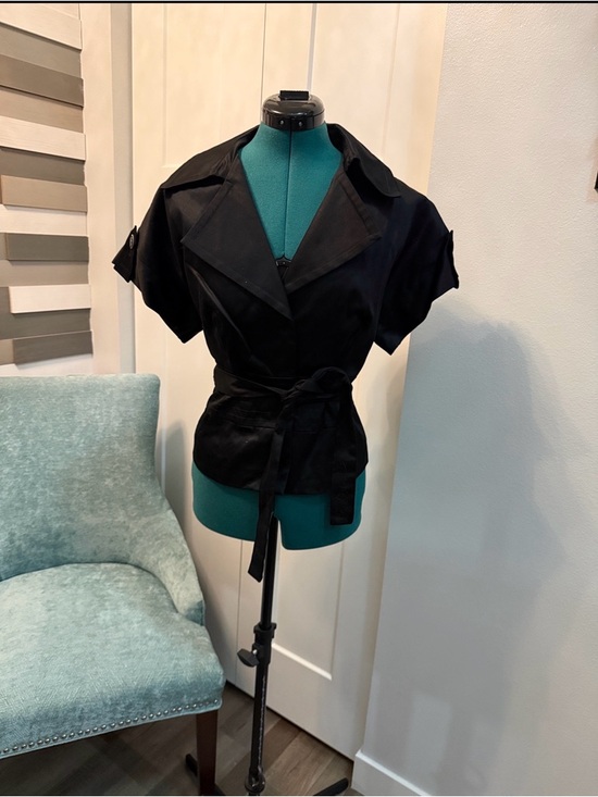 The Limited Jackets & Blazers - Black Short-Sleeve Jacket with Belt